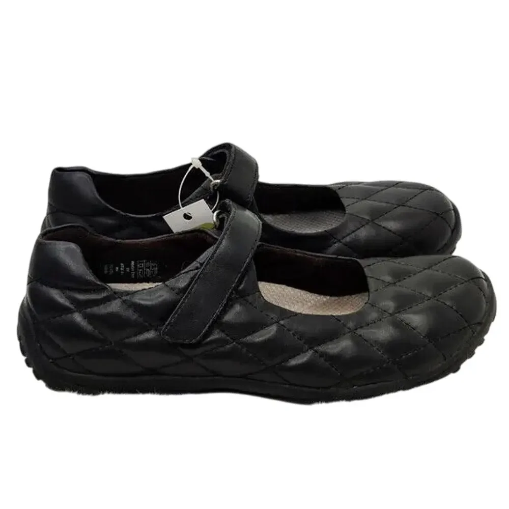 Black Leather Mary Jane Shoes Sz 4Y